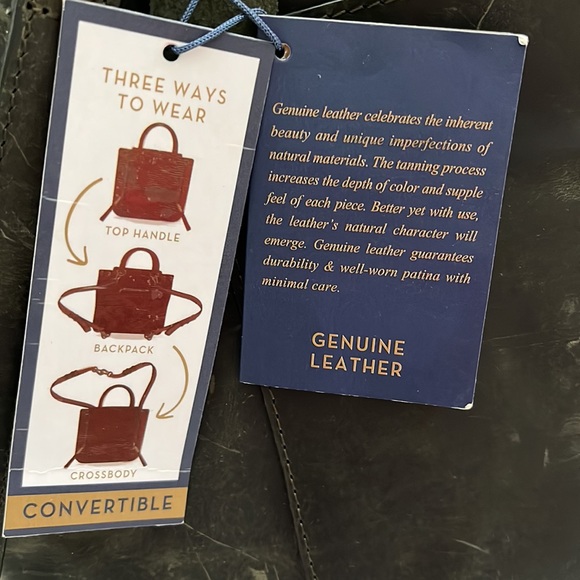 RACHEL by Rachel Roy 100% LEATHER gray book bag. NWT - Picture 2 of 11